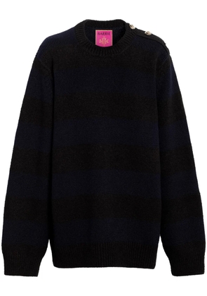 Barrie striped ribbed-knit jumper - Black