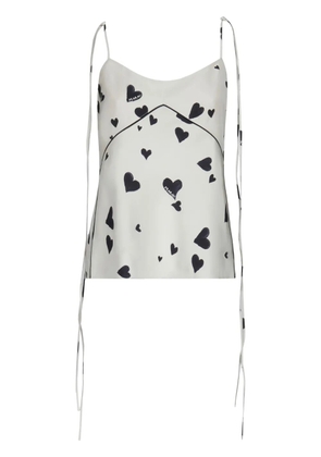 Marni Bunch of Hearts silk camisole top - White