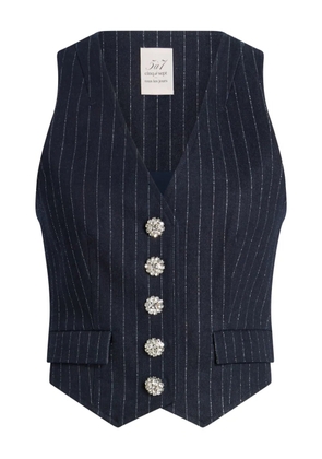 Cinq A Sept Anderson pinstripe embellished top - Blue