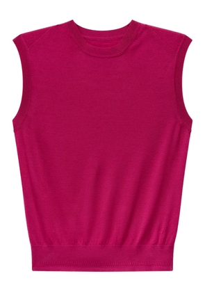 Another Tomorrow fine-knit wool top - Pink