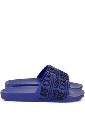 Versace Jeans Couture logo-embossed slides - Blue