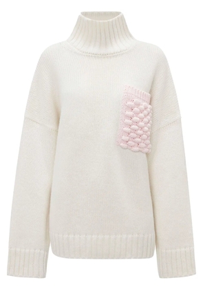 JW Anderson popcorn-patch sweater - White