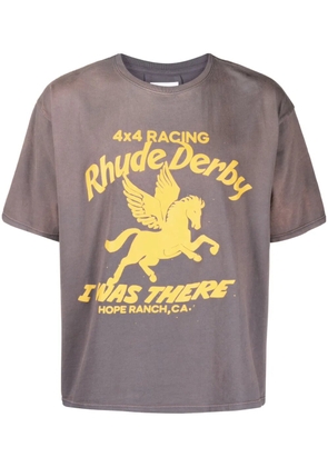 RHUDE Derby logo-print T-shirt - Grey