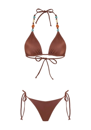 Brigitte beaded bikini - Brown