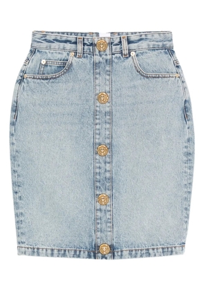 Balmain button-detail denim skirt - Blue