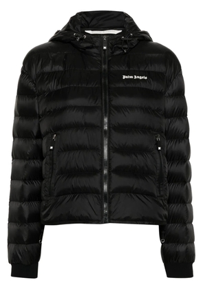 Palm Angels logo-print hooded down jacket - Black