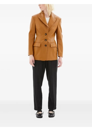 Marni button-fastening leather jacket - Brown