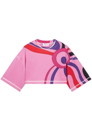 PUCCI Marmo-print cotton crop top - Pink