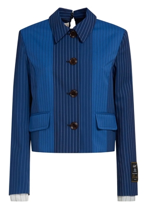 Marni pinstripe-pattern virgin wool jacket - Blue