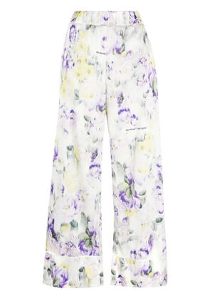 Off-White floral-print palazzo pants - Green