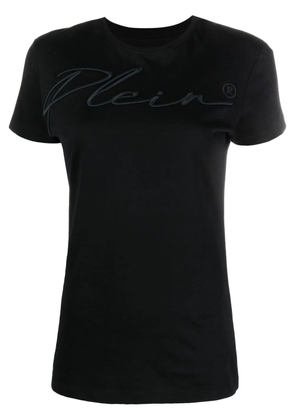 Philipp Plein logo-embroidered cotton T-shirt - Black