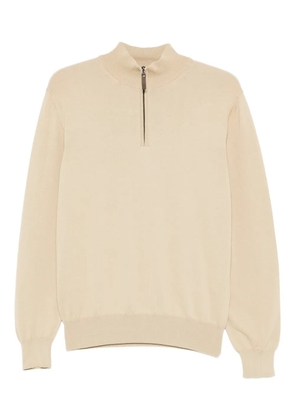 Canali zip funnel-neck polo shirt - Neutrals