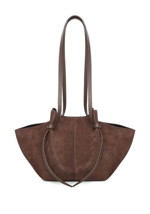 Yuzefi large Mochi suede knot shoulder bag - Brown