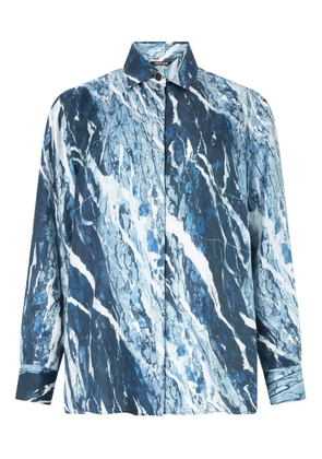 Roberto Cavalli marble-print shirt - Blue