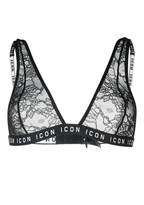 DSQUARED2 Icon lace triangle bra - Black