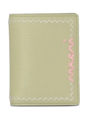 Marni embroidered leather bifold wallet - Green