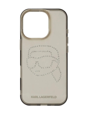 Karl Lagerfeld Ikon Rhinestone iPhone 16 Pro case - Black