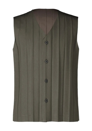 Homme Plissé Issey Miyake pleated button-front vest - Brown
