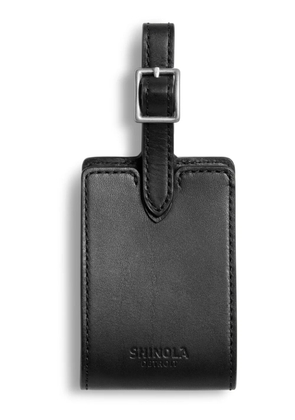 Shinola leather luggage ID tag - Black