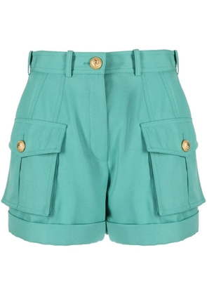 Balmain high-waisted flap-pocket shorts - Green