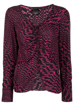 PINKO logo-print long-sleeve blouse - Black