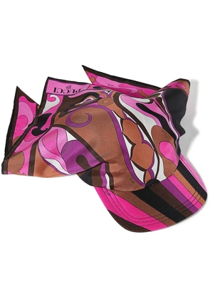 PUCCI Orchidee-print silk-twill cap - Pink