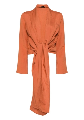 VOZ long-sleeved wrap-design blouse - Orange