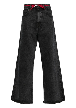 Marni marble-dyed wide-leg jeans - Black