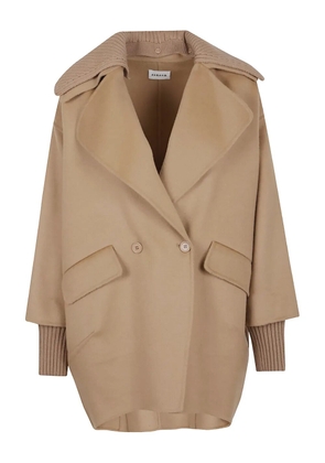 P.A.R.O.S.H. ribbed-collar double-breasted coat - Neutrals