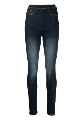 Philipp Plein high-waist zip-up jeggings - Blue