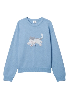 b+ab appliqué crew-neck sweater - Blue
