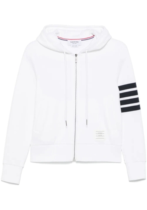 Thom Browne 4-Bar zip-up hoodie - White