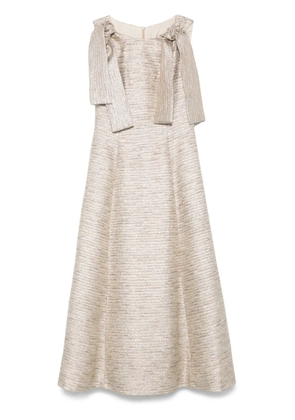 Fely Campo knot-detail midi dress - Gold