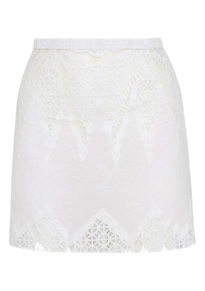Amir Slama lace-detail mini skirt - White