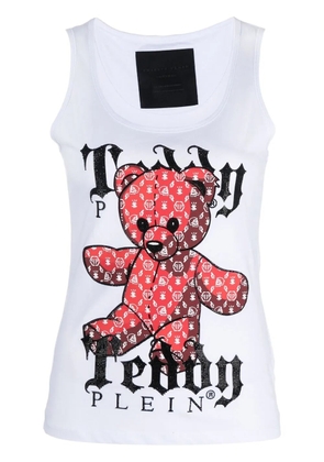 Philipp Plein Teddy Plein sleeveless tank top - White