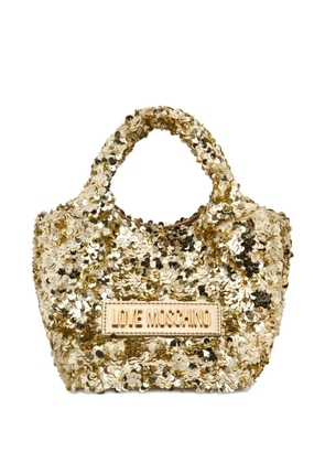 Love Moschino sequin embellished top-handle bag - Yellow