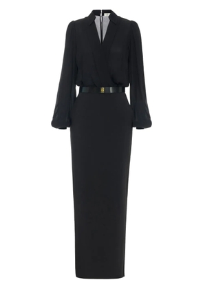 Elisabetta Franchi belted crepe maxi dress - Black