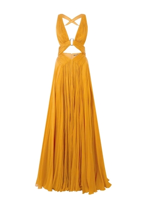 Roberto Cavalli silk cut-out gown - Yellow