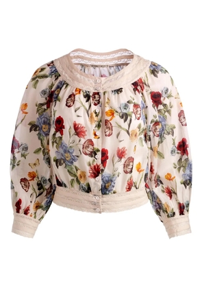 alice + olivia Cherelle gathered blouse - Neutrals