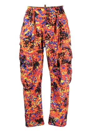 DSQUARED2 abstract-print cargo trousers - Yellow