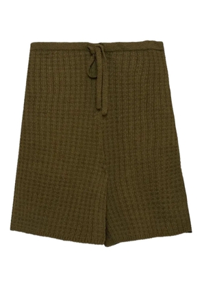 The Elder Statesman Nora check-knit shorts - Green