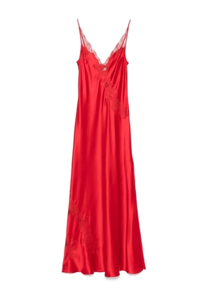 Carine Gilson Calais Caudry-lace silk nightdress - Red