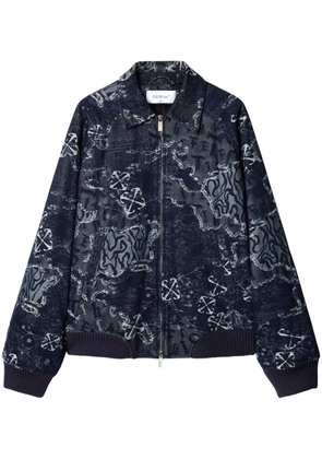 Off-White patterned-jacquard bomber jacket - Blue