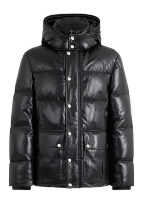 Bally hooded leather puffer jacket - Black