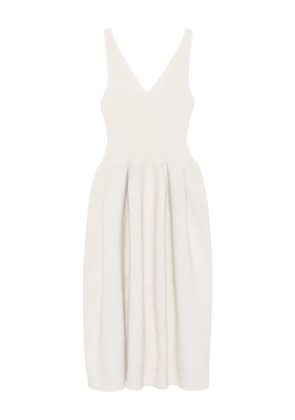 CFCL V-neck pleated dress - White