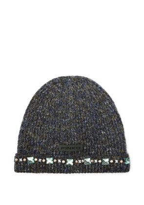 PINKO mouliné knit beanie hat - Grey