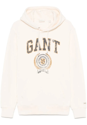 Gant logo-print hoodie - White