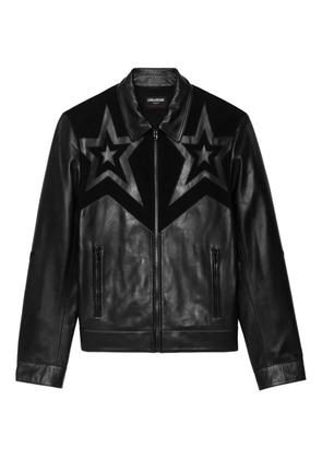 Zadig&Voltaire star-appliqué leather jacket - Black