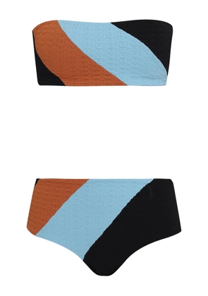 Brigitte colour-block textured bikini - Black