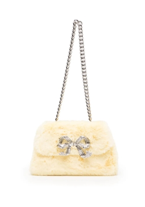Self-Portrait Fluffy Bow shoulder bag - Yellow